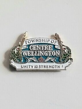 4/$20 Vintage Township of Centre Wellington-Unity Brass/Enamel Collector's Pin!!
